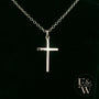9ct White Gold Small Plain Cross Pendant