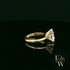 9ct Yellow Gold Large Single Stone White Moissanite Ring