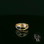 18ct White and Yellow Gold Royal Blue Pear-Cut Sapphire & Diamond Ring