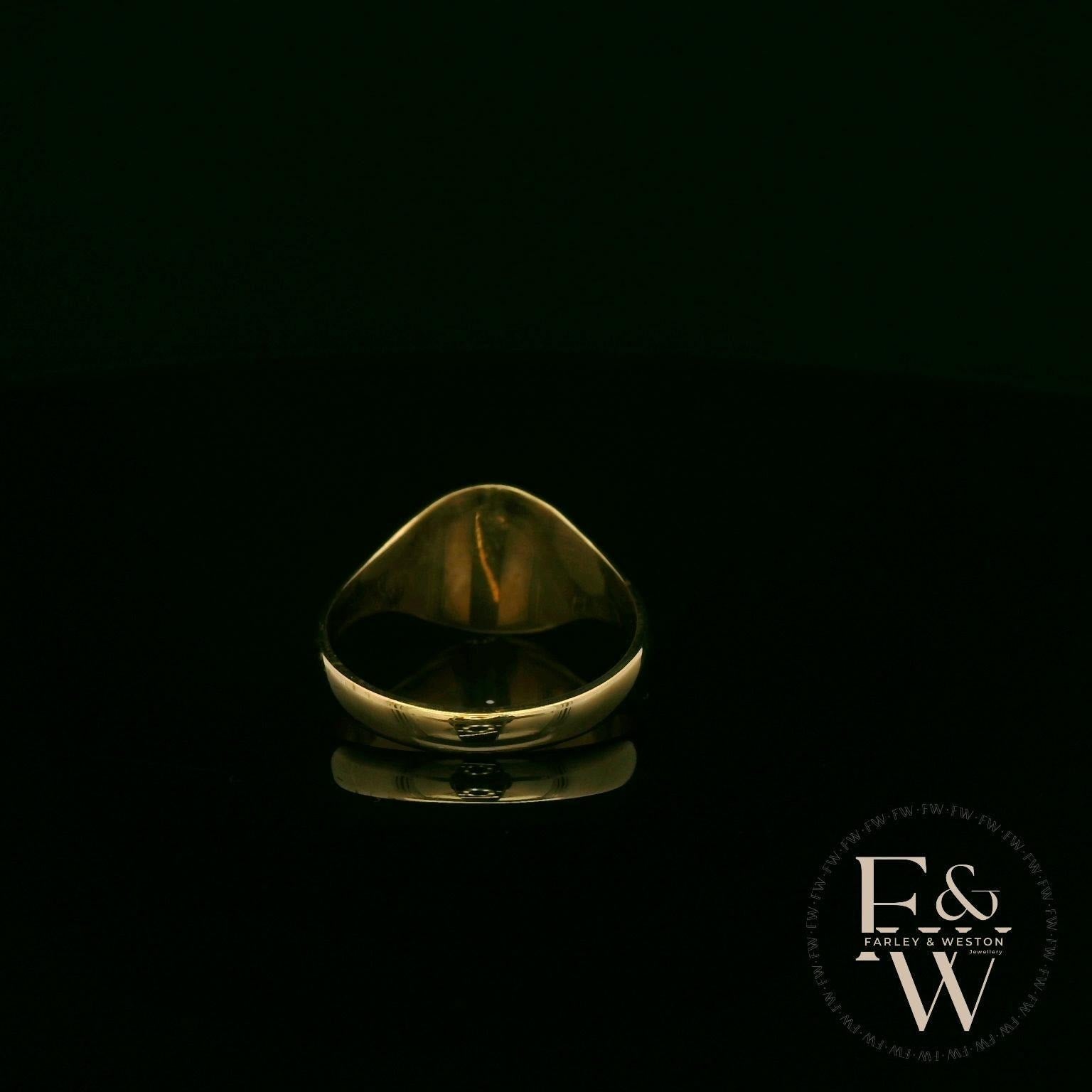9ct Yellow Gold Welsh Feather Signet Ring