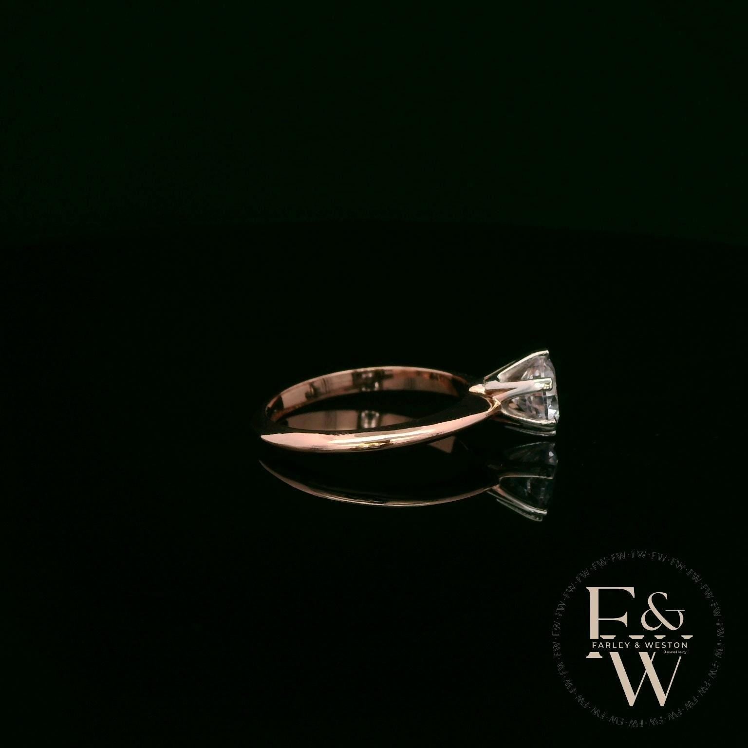 Solitaire Moissanite & 9ct Rose Gold Engagement Ring