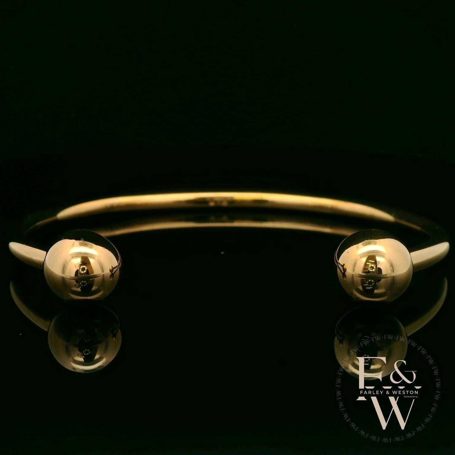 Torque Bangle Heavy Handmade 9ct Gold 28g UK Hallmarked