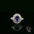 18ct White Gold Oval-Cut Emerald & Diamond Vintage Ring