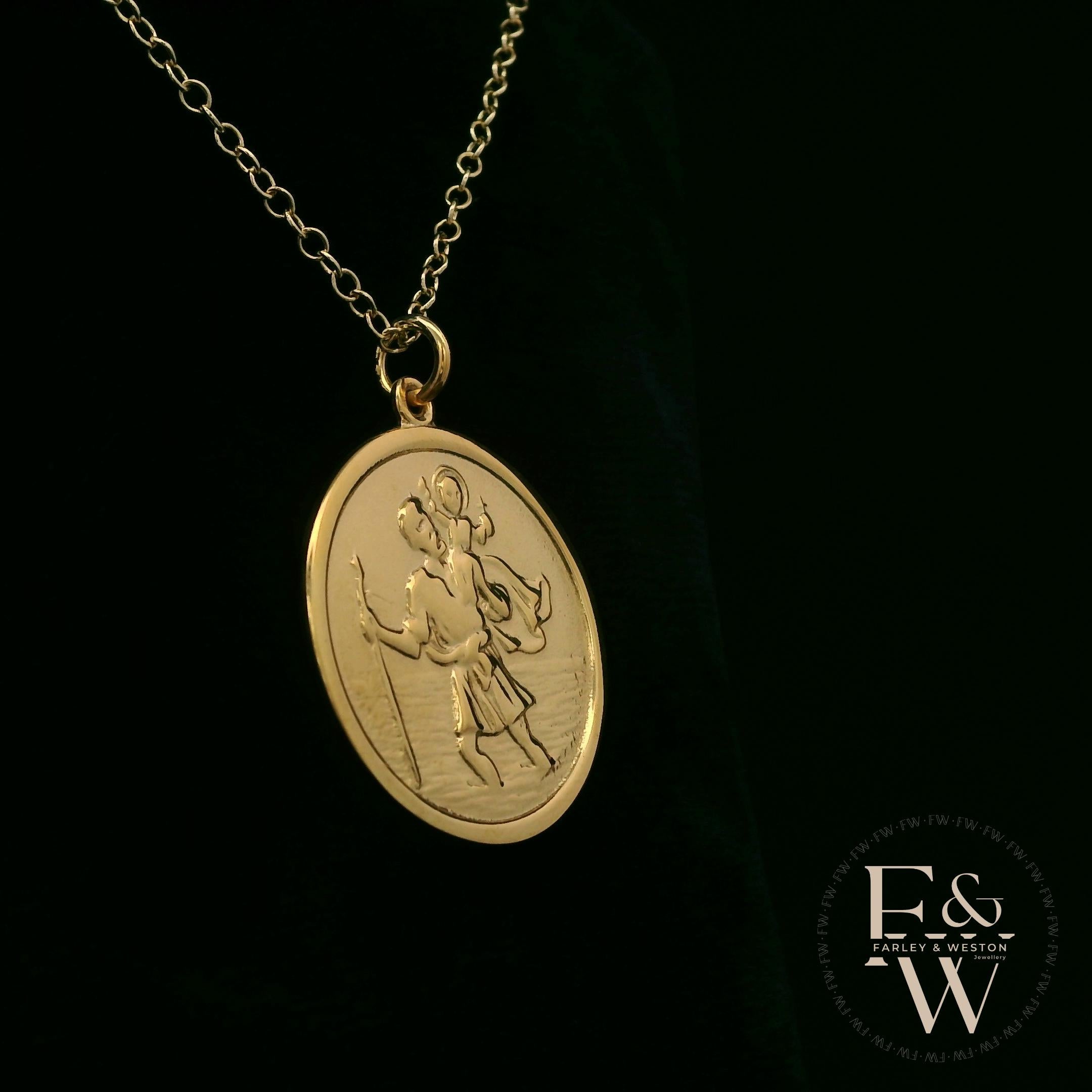 9ct Yellow Gold Saint Christopher Pendant