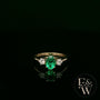 Lab Grown Emerald and Diamond 9ct Yellow Trilogy Ring