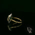 18ct White and Yellow Gold Emerald-Cut Emerald Diamond Halo Ring