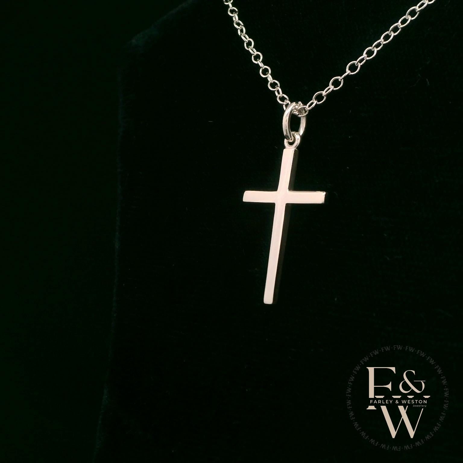 Sterling Silver Small Plain Cross Pendant