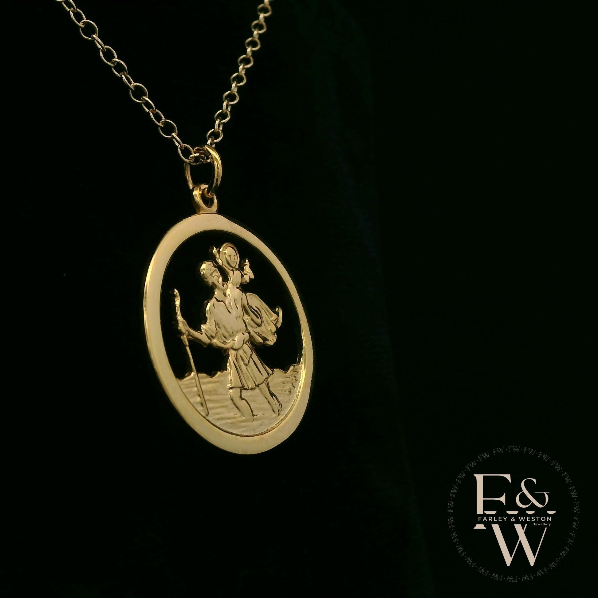 9ct Yellow Gold Saint Christopher Pendant