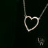 9ct White Gold White Moissanite Heart Necklace