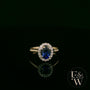 Lab Grown Sapphire and Diamond 9ct Yellow Cluster Ring