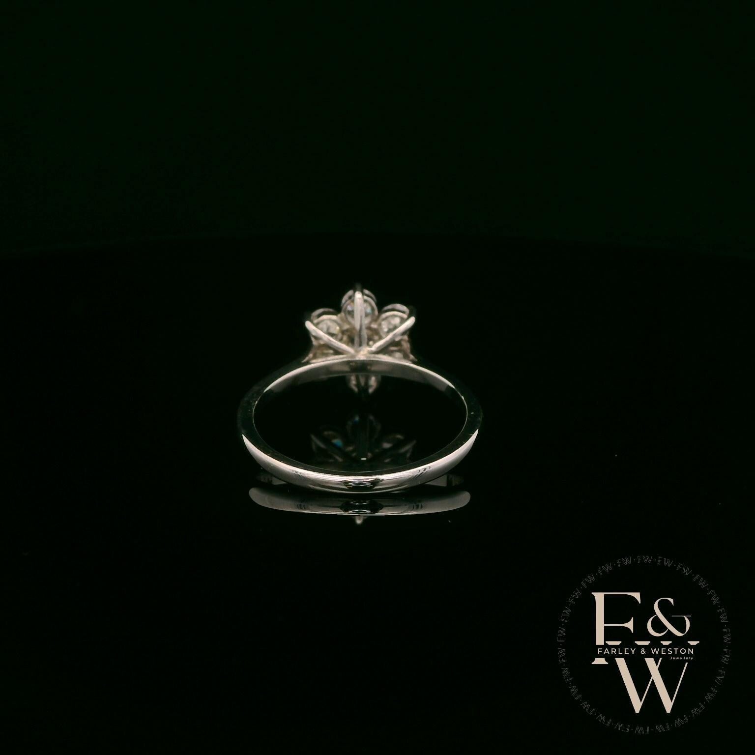 Swarovski Silver & White CZ Floral Ring