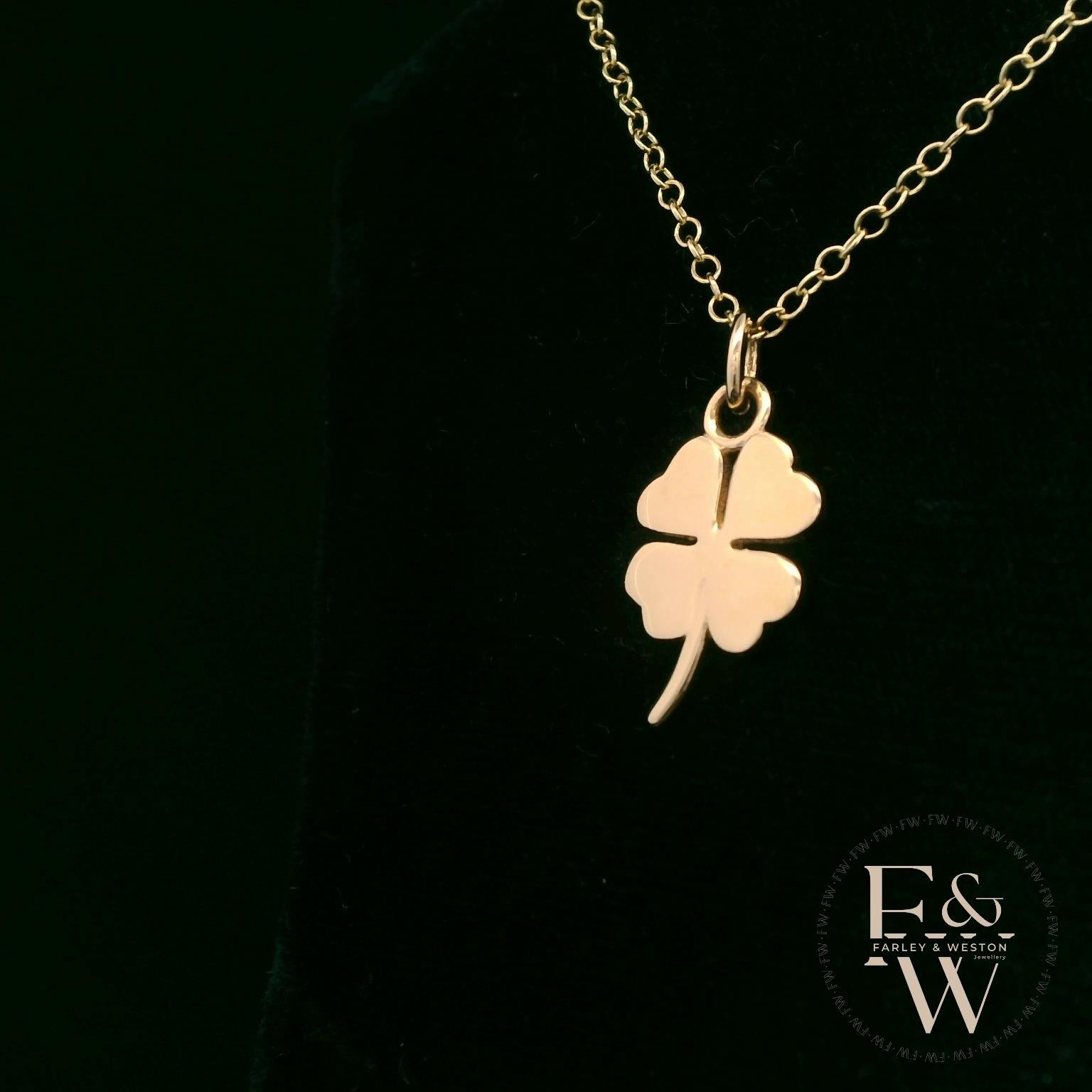 9ct Yellow Gold 4 Leaf Clover Pendant