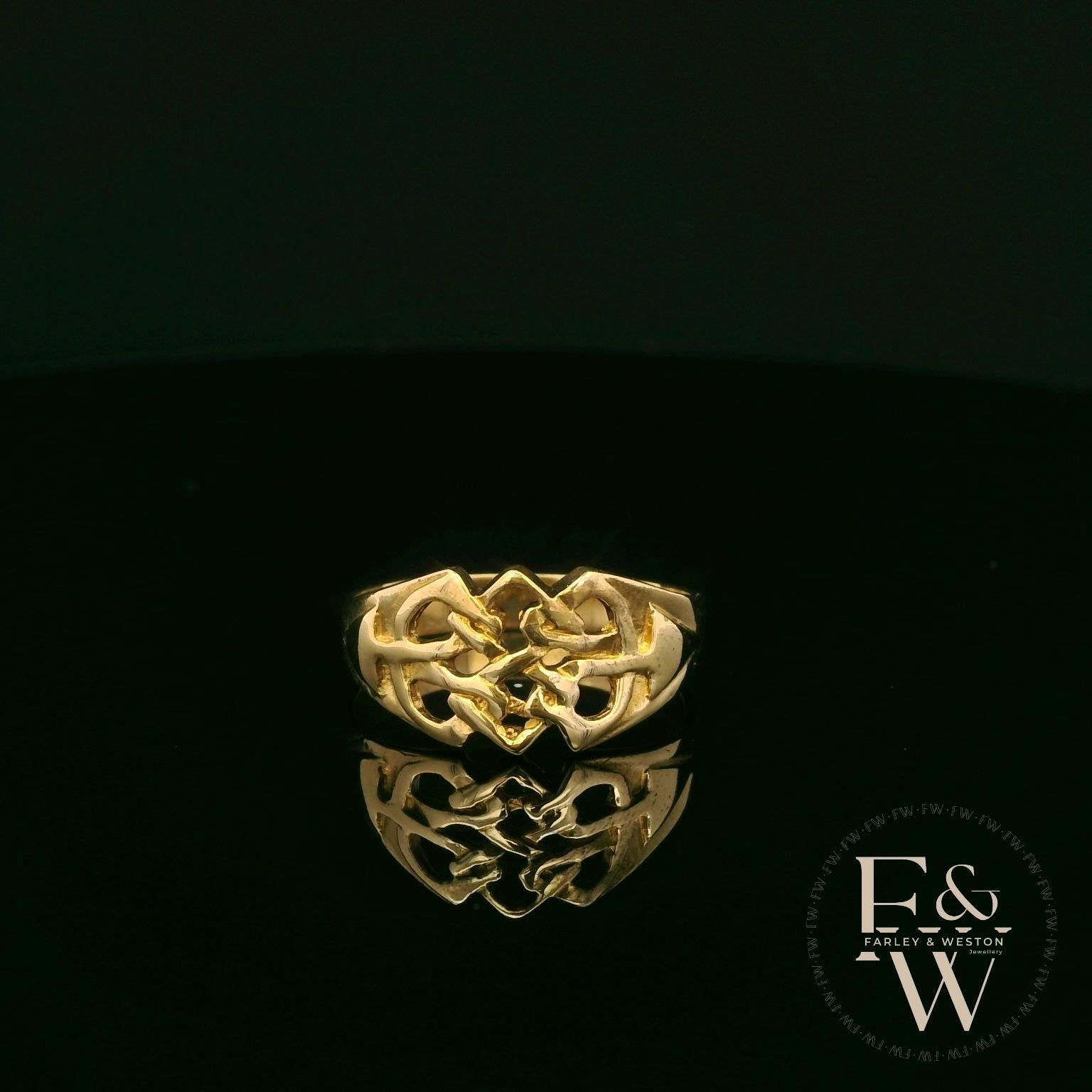 9ct Yellow Gold Intricate Gold Celtic Ring