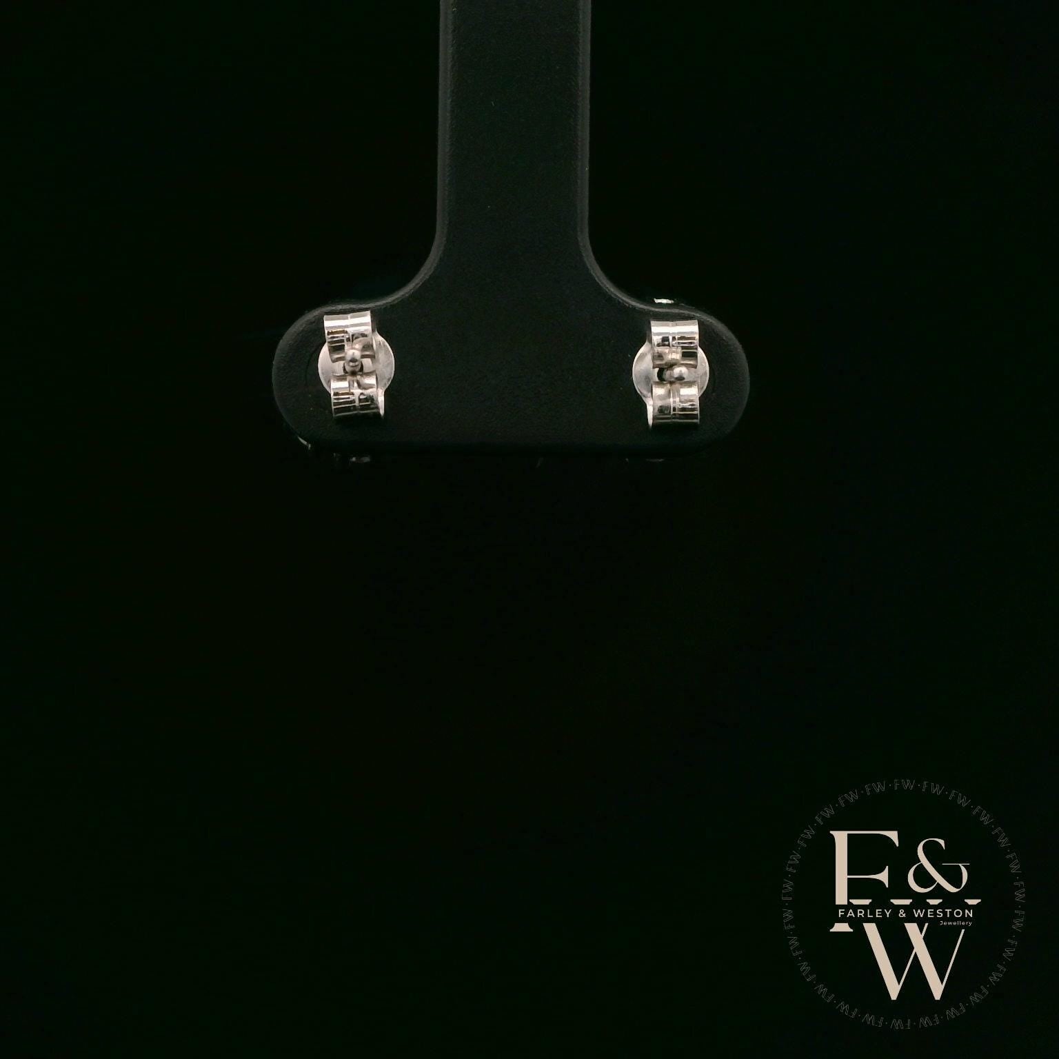 18ct White Gold Round-Cut Ruby & Diamond Studs