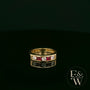 18ct Yellow Gold Round-Cut Ruby & Diamond Set Ring