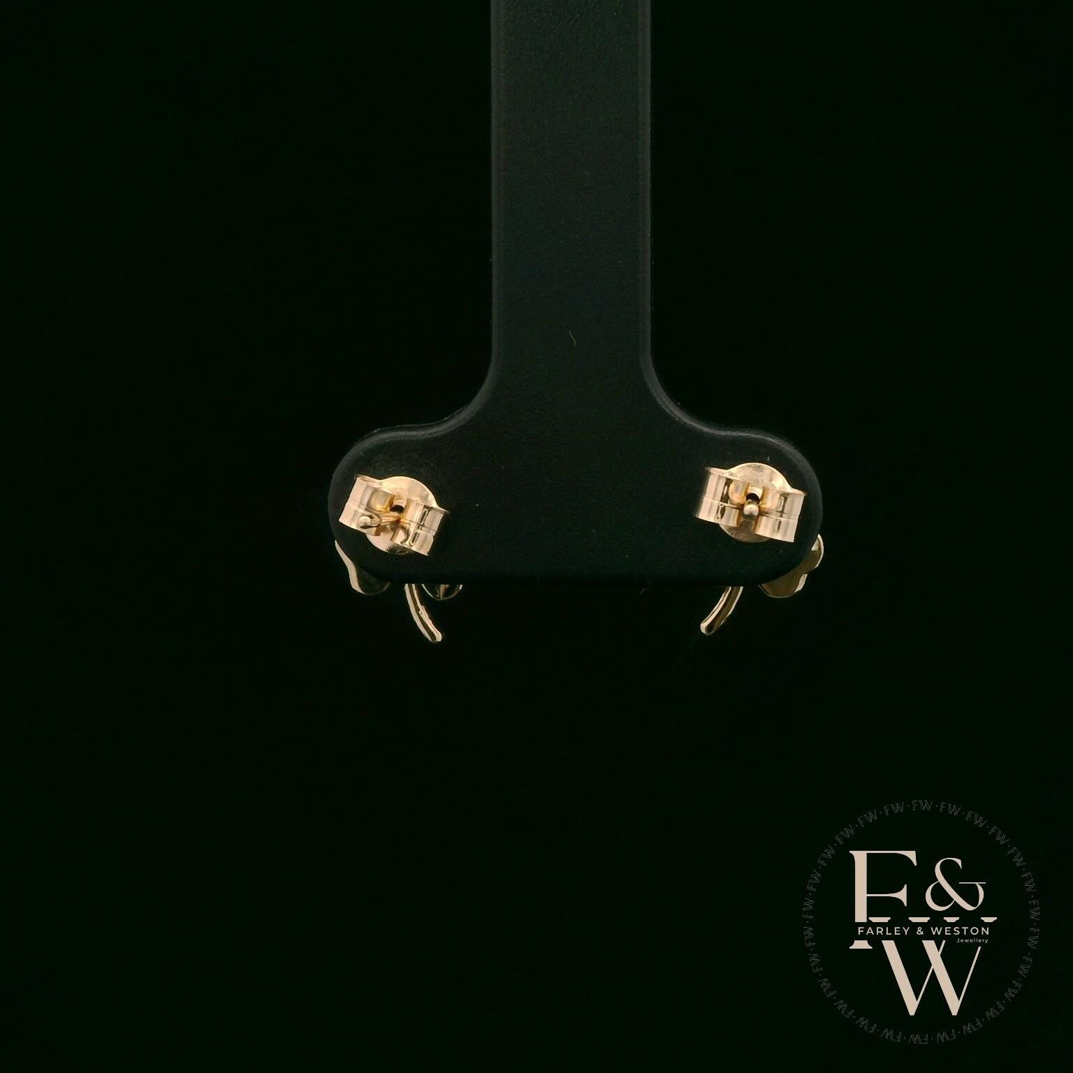 3 Leaf Clover 9ct Yellow Gold Studs