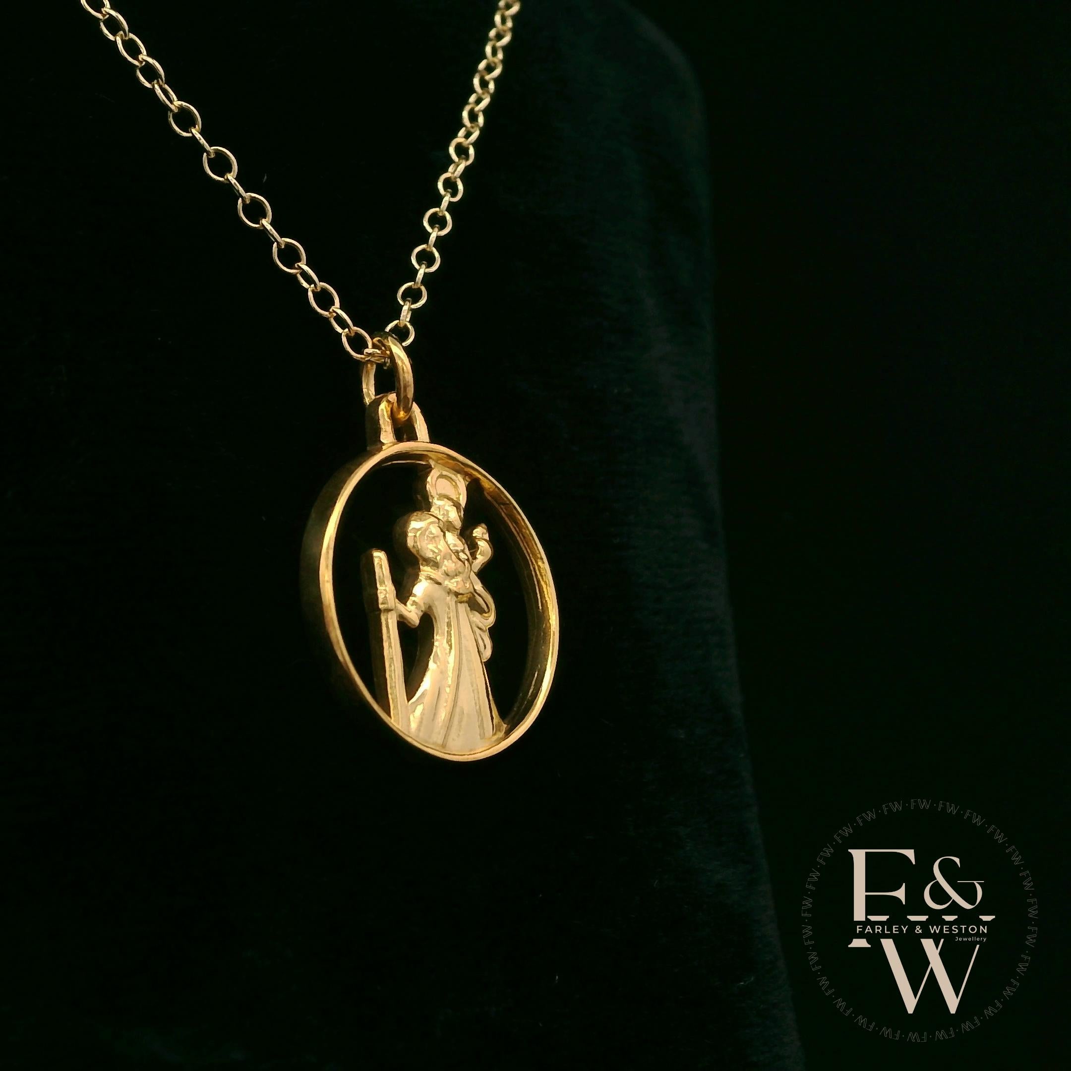 9ct Yellow Gold Saint Christopher Pendant