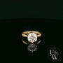 9ct Yellow Gold and White Moissanite Single Stone Ring