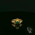 9ct Yellow Gold Heart-Shaped Green Agate Cabochon Claddagh Ring