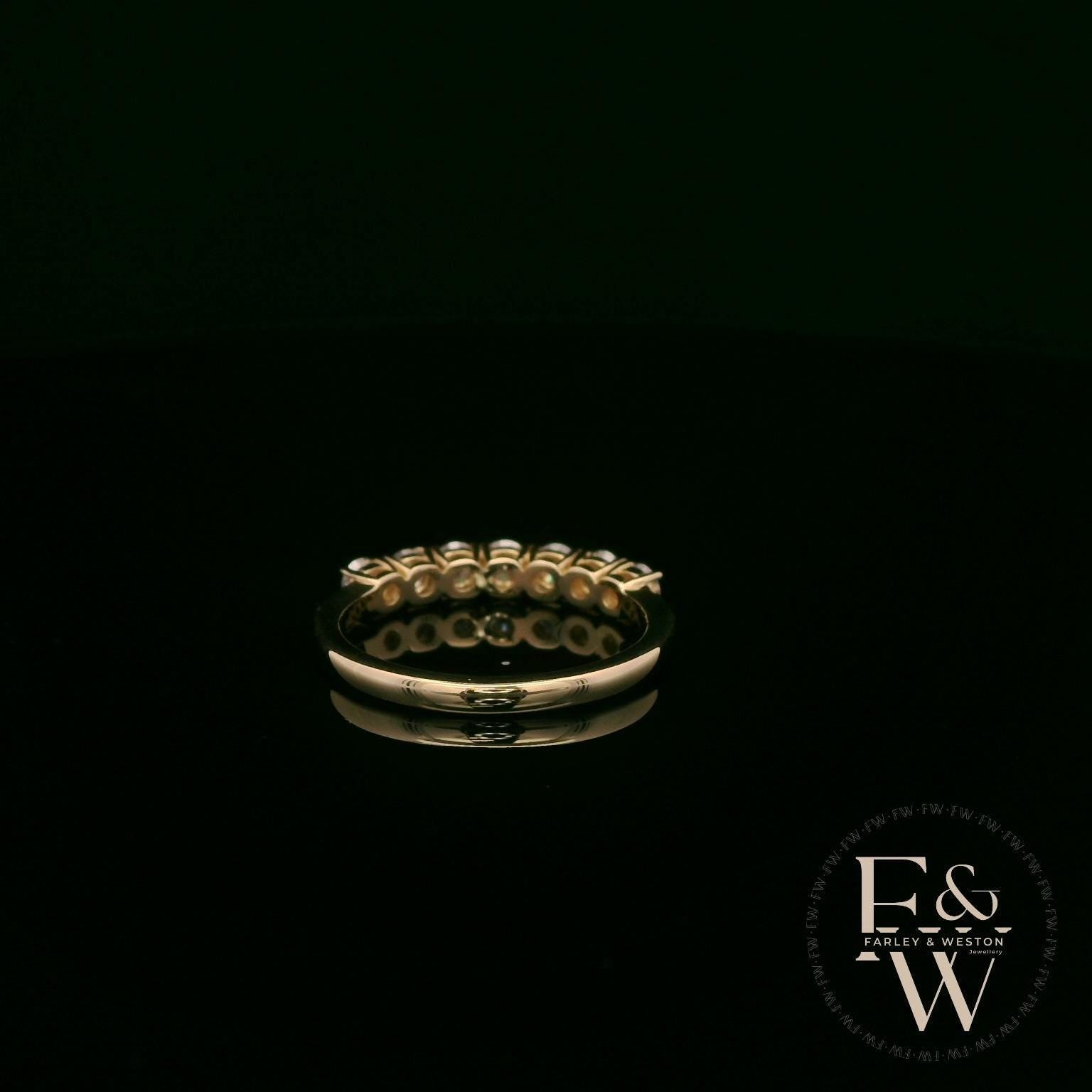Moissanite & 9ct Yellow Gold Half-Eternity Ring