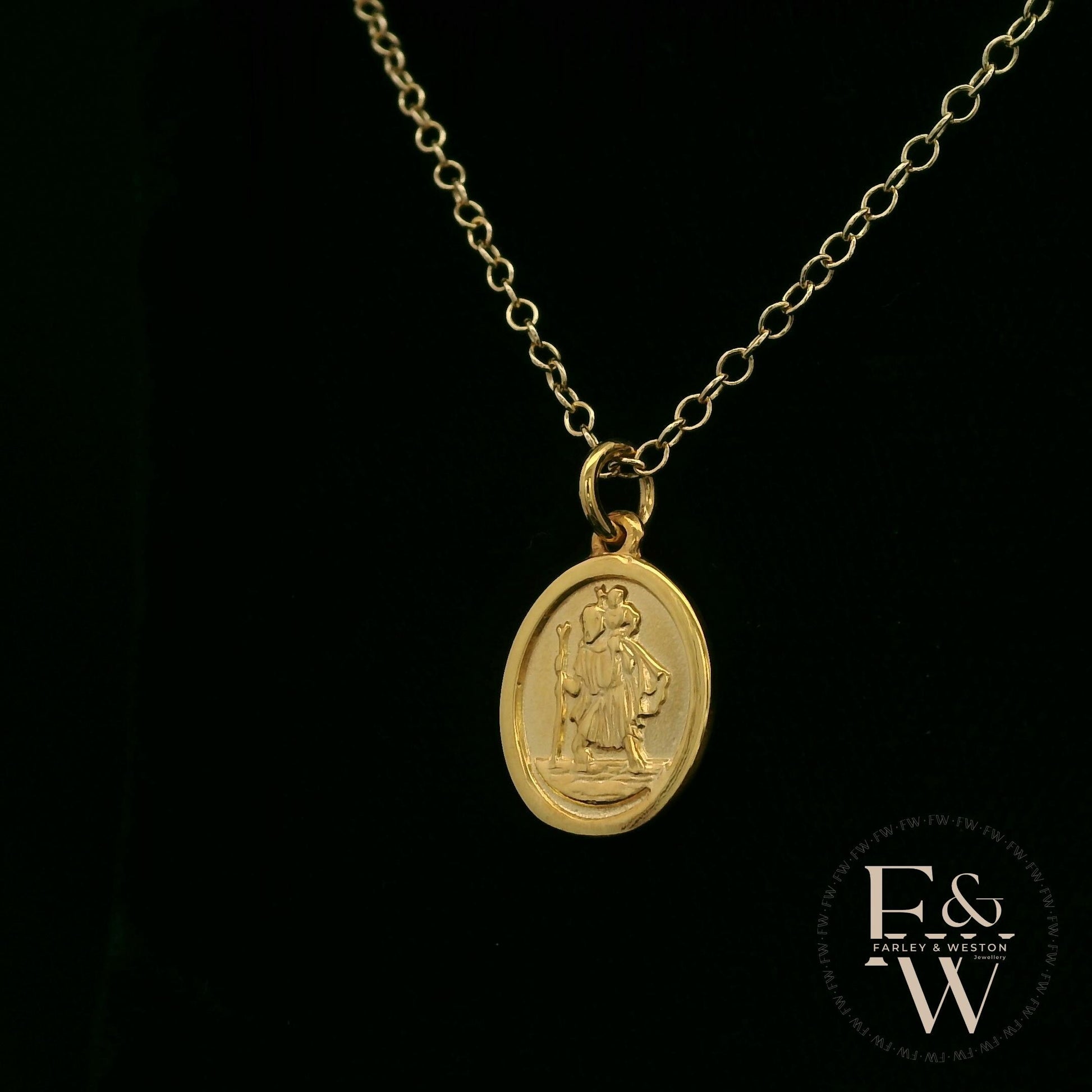 9ct Yellow Gold Saint Christopher Pendant