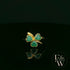 9ct Yellow Gold Clover Ring with Heart-Shaped Green Agate's