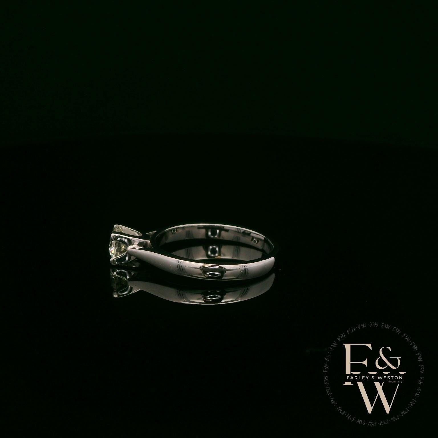 Solitaire Round-Cut Diamond & Platinum Ring