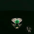 Celtic Patterned 9ct White Gold Emerald CZ Single Stone Ring