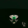 Celtic Patterned 9ct White Gold Emerald CZ Single Stone Ring