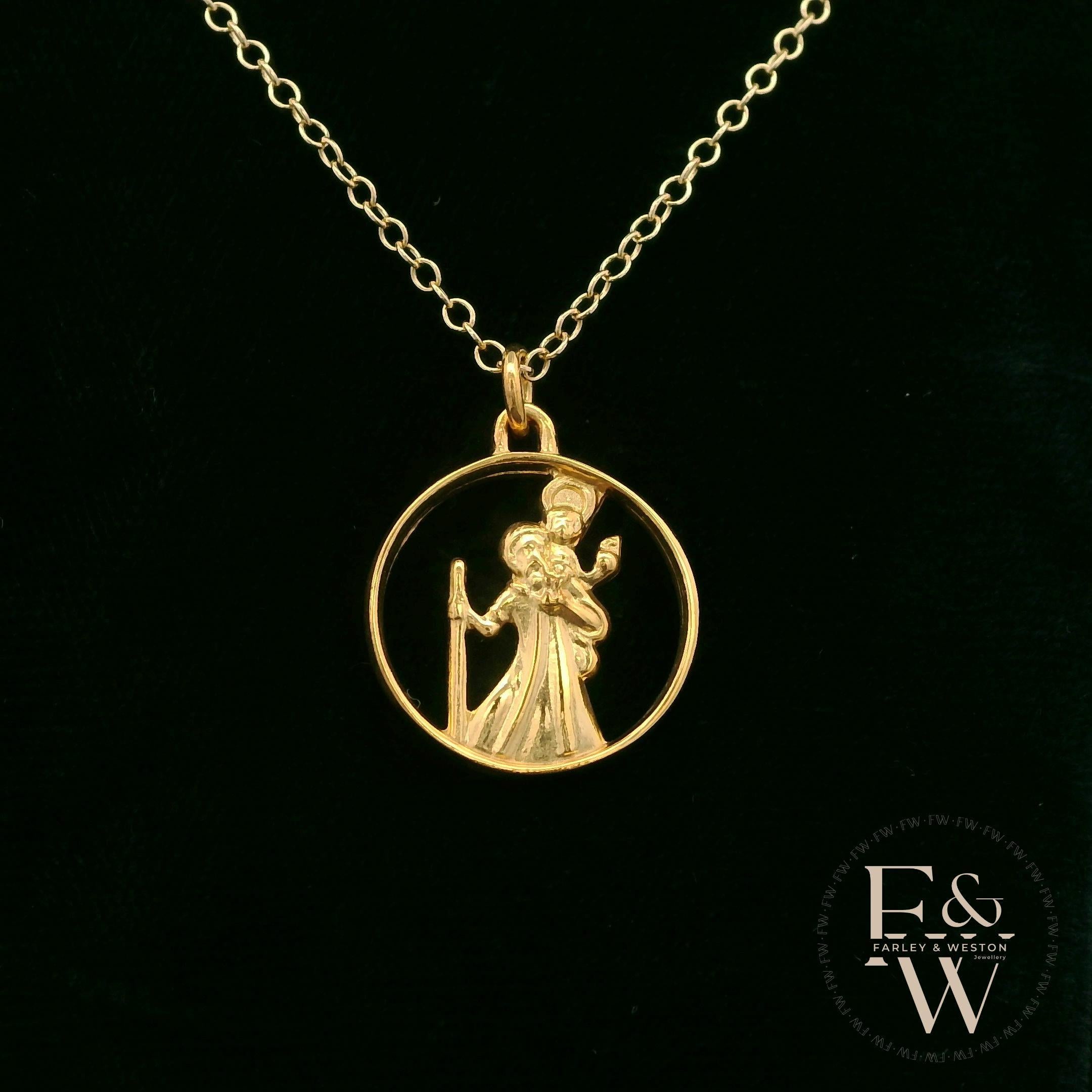 9ct Yellow Gold Saint Christopher Pendant