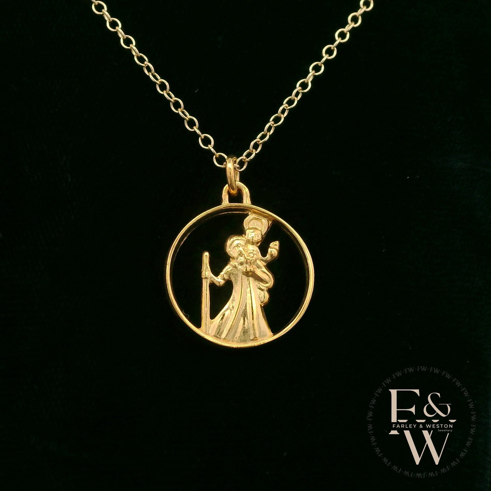 9ct Yellow Gold Saint Christopher Pendant