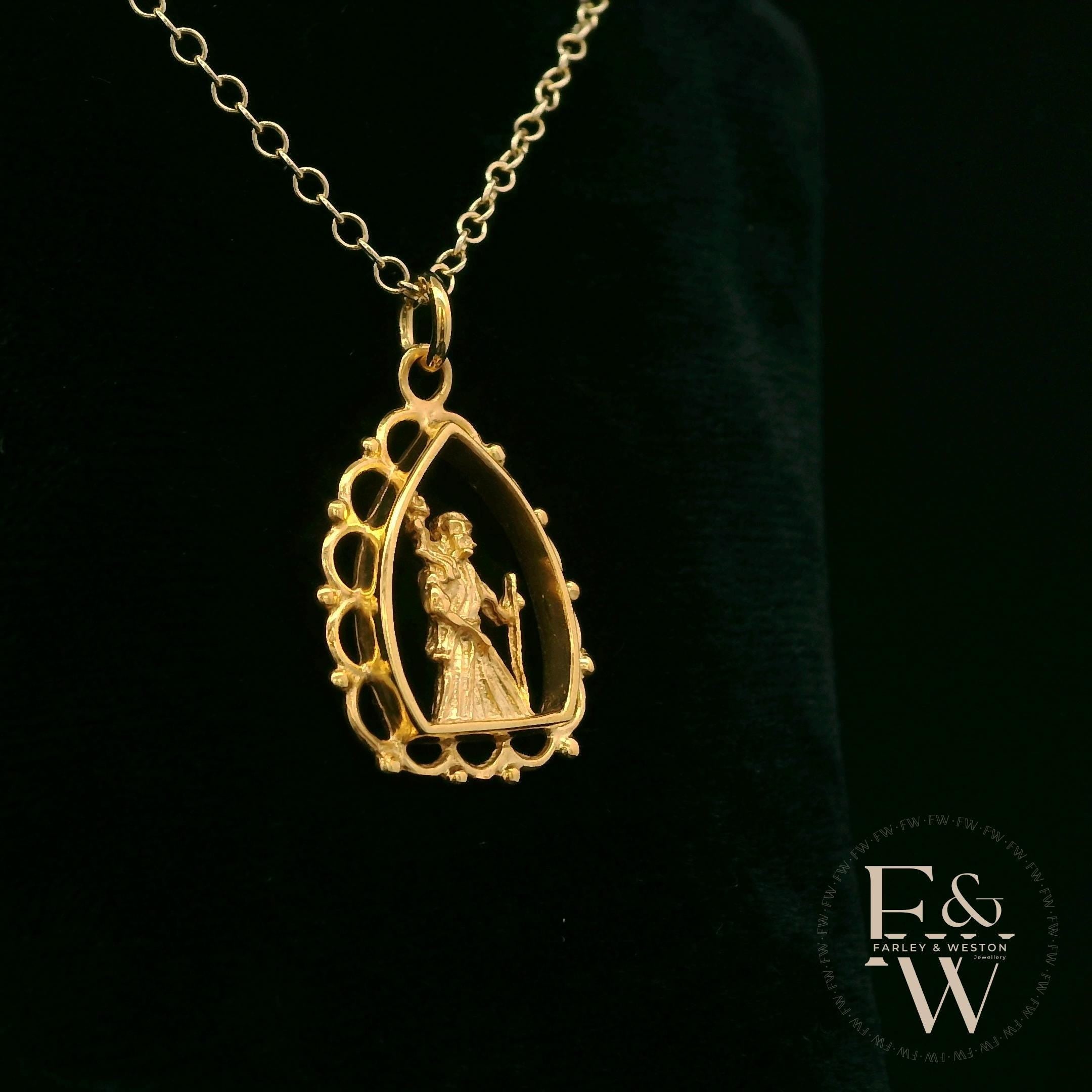 9ct Yellow Gold Saint Christopher Pendant