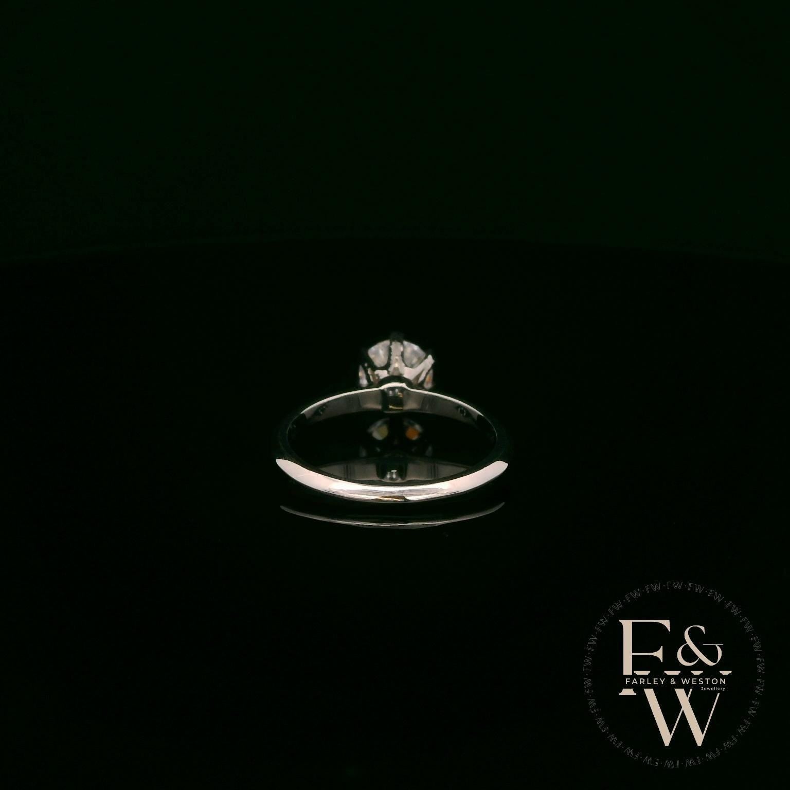 Solitaire Moissanite & 9ct White Gold Engagement Ring