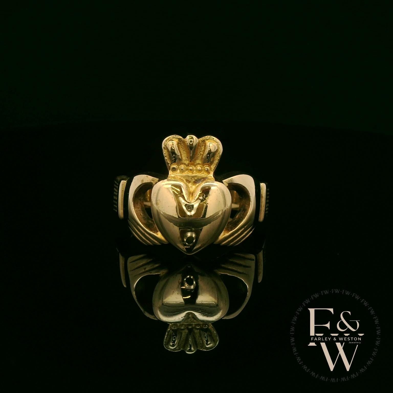 9ct Yellow Gold Claddagh Ring: Heritage Jewellery