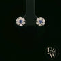 18ct White Gold Round-Cut Sapphire & Diamond Studs