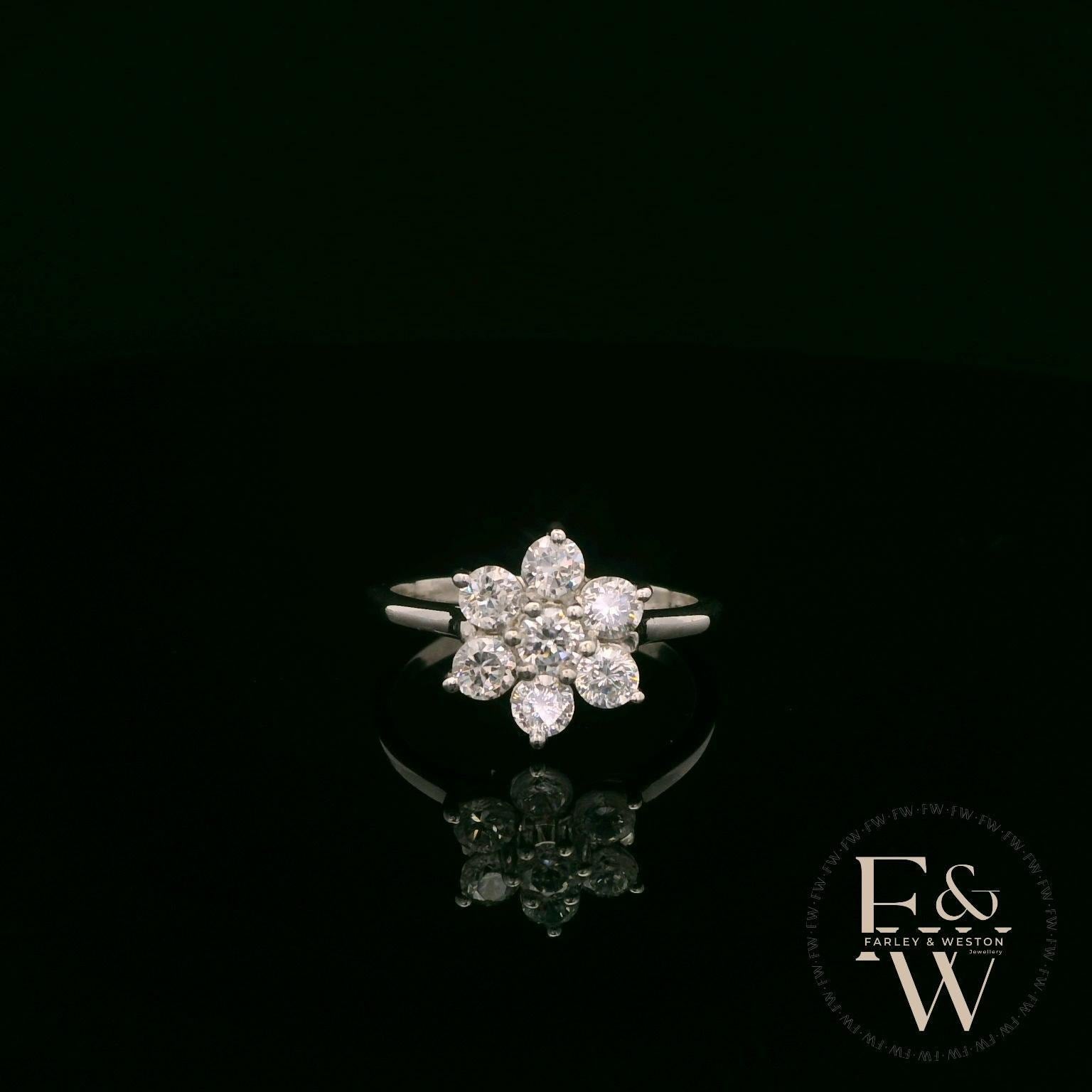 Swarovski Silver & White CZ Floral Ring
