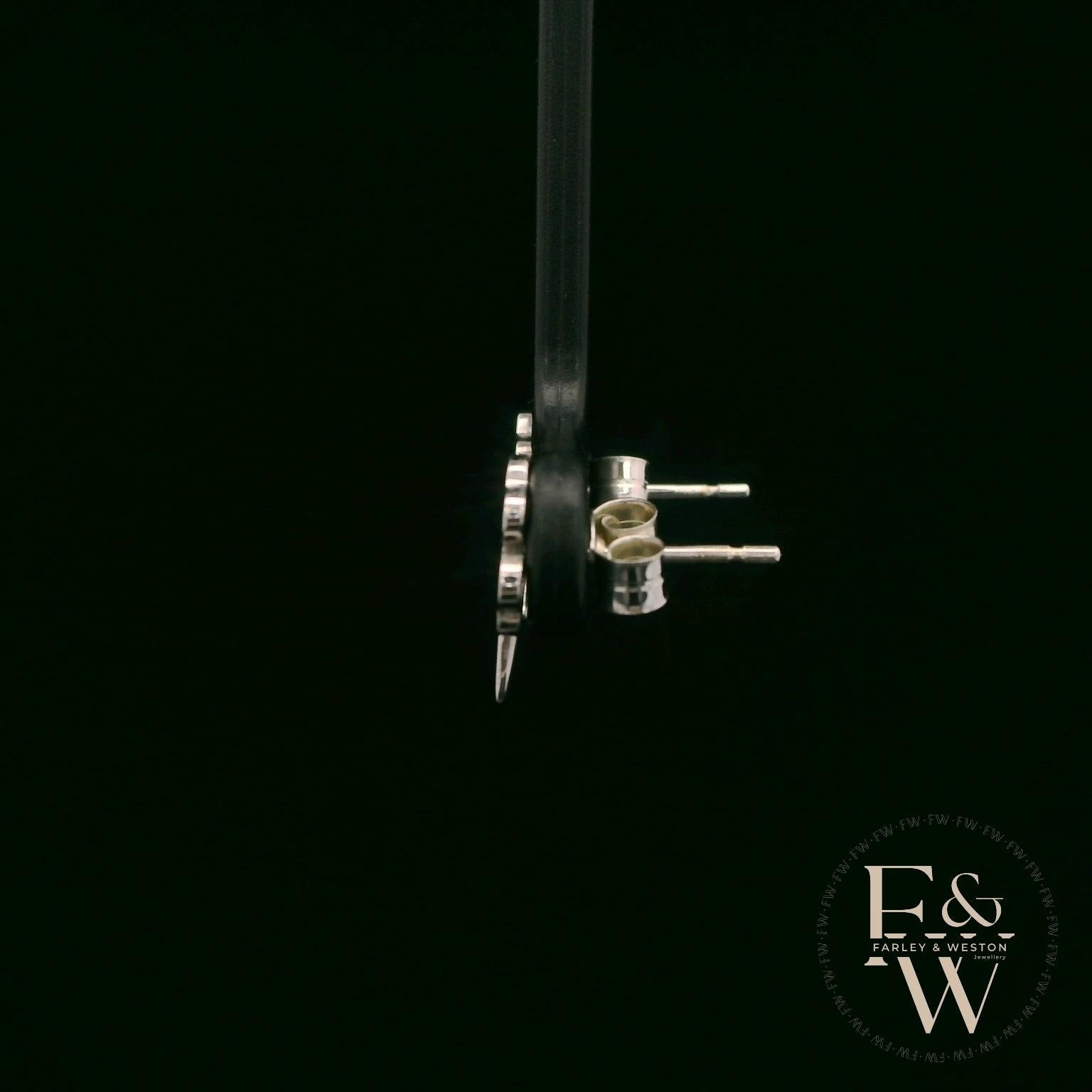 4 Leaf Clover 9ct White Gold Studs