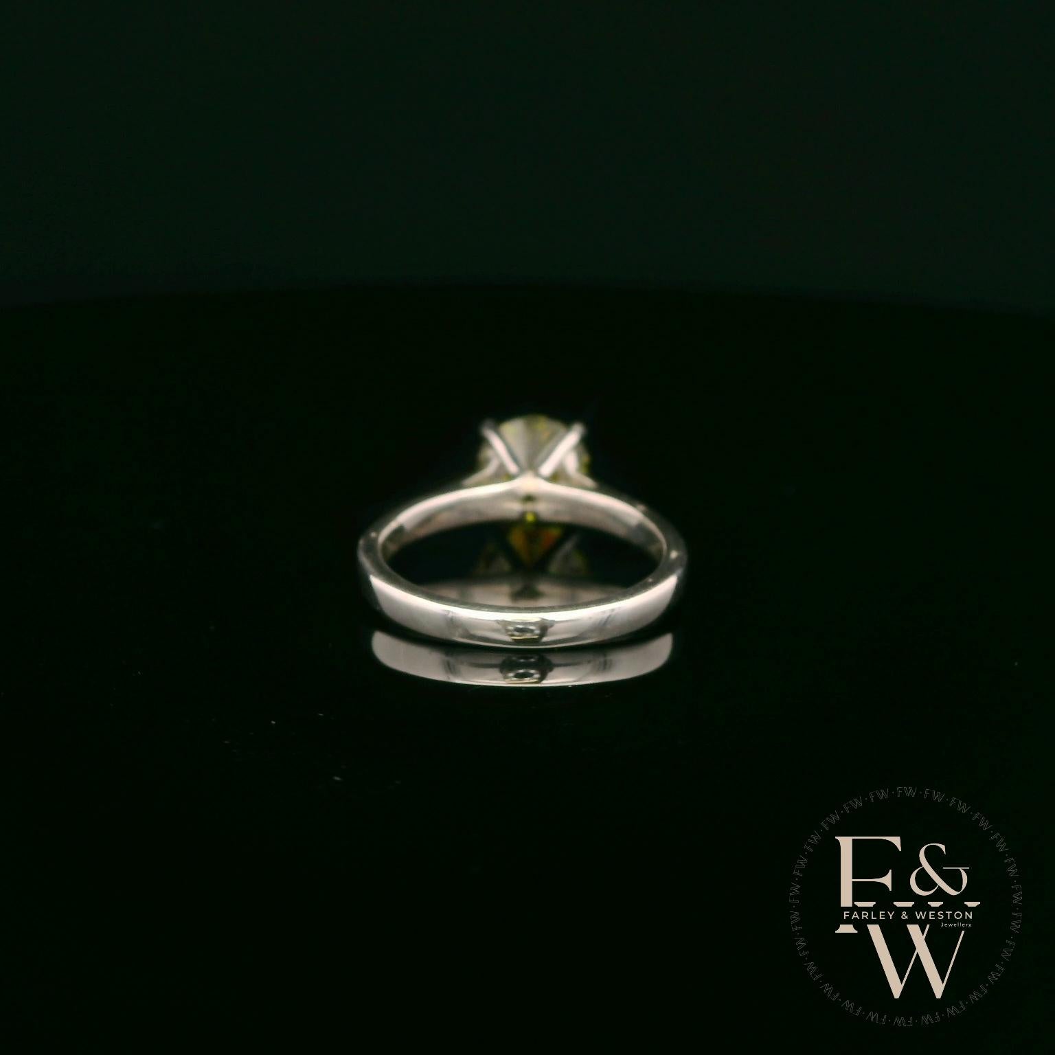 Sterling Silver Peridot CZ Single Stone Ring