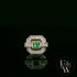 18ct White and Yellow Gold Princess-Cut Emerald & Diamond Vintage Ring