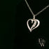 9ct White Gold Small White Moissanite Heart Pendant