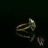18ct White and Yellow Gold Emerald-Cut Emerald Diamond Halo Ring