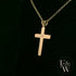9ct Yellow Gold White Moissanite Stone Set Cross Pendant