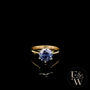 9ct Yellow Gold Tanzanite CZ Single Stone Ring