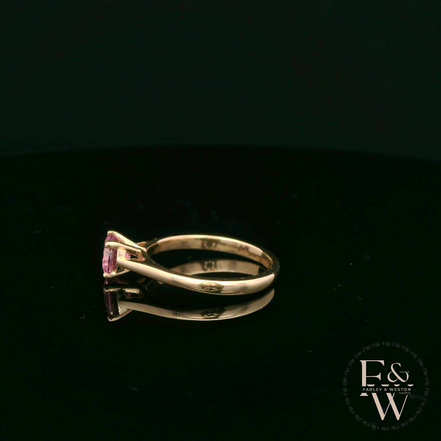 9ct Rose Gold Pink CZ Solitaire Ring