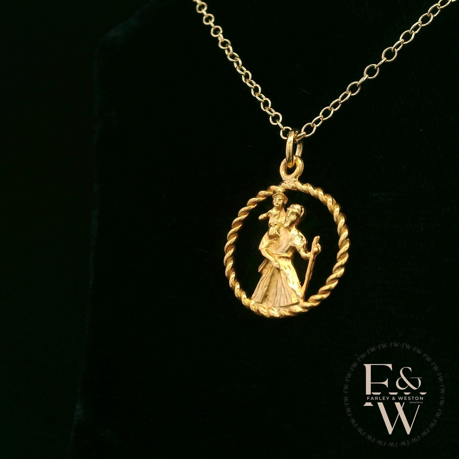 9ct Yellow Gold Saint Christopher Pendant