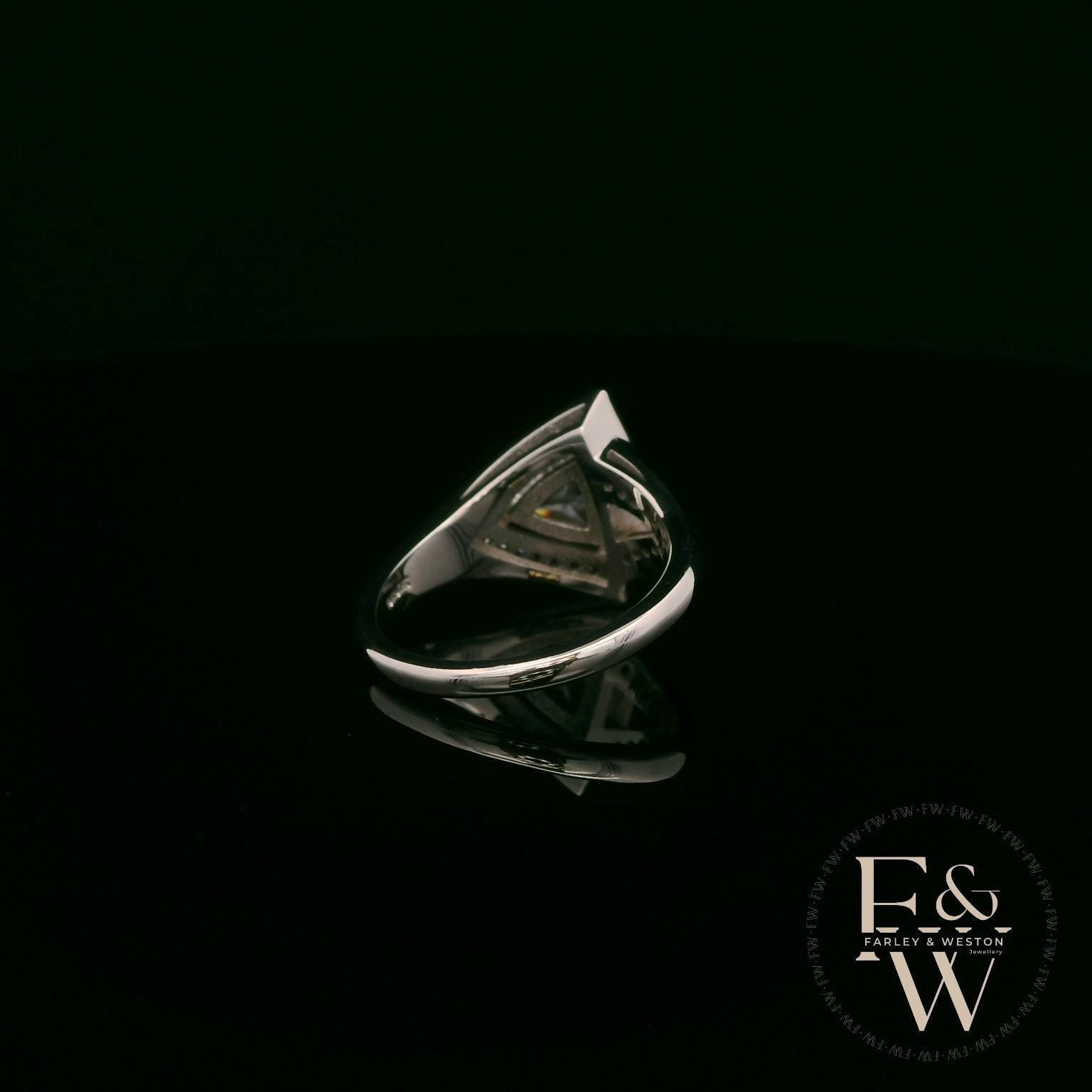 18ct White Gold Trillion-Cut Diamond Cluster Ring