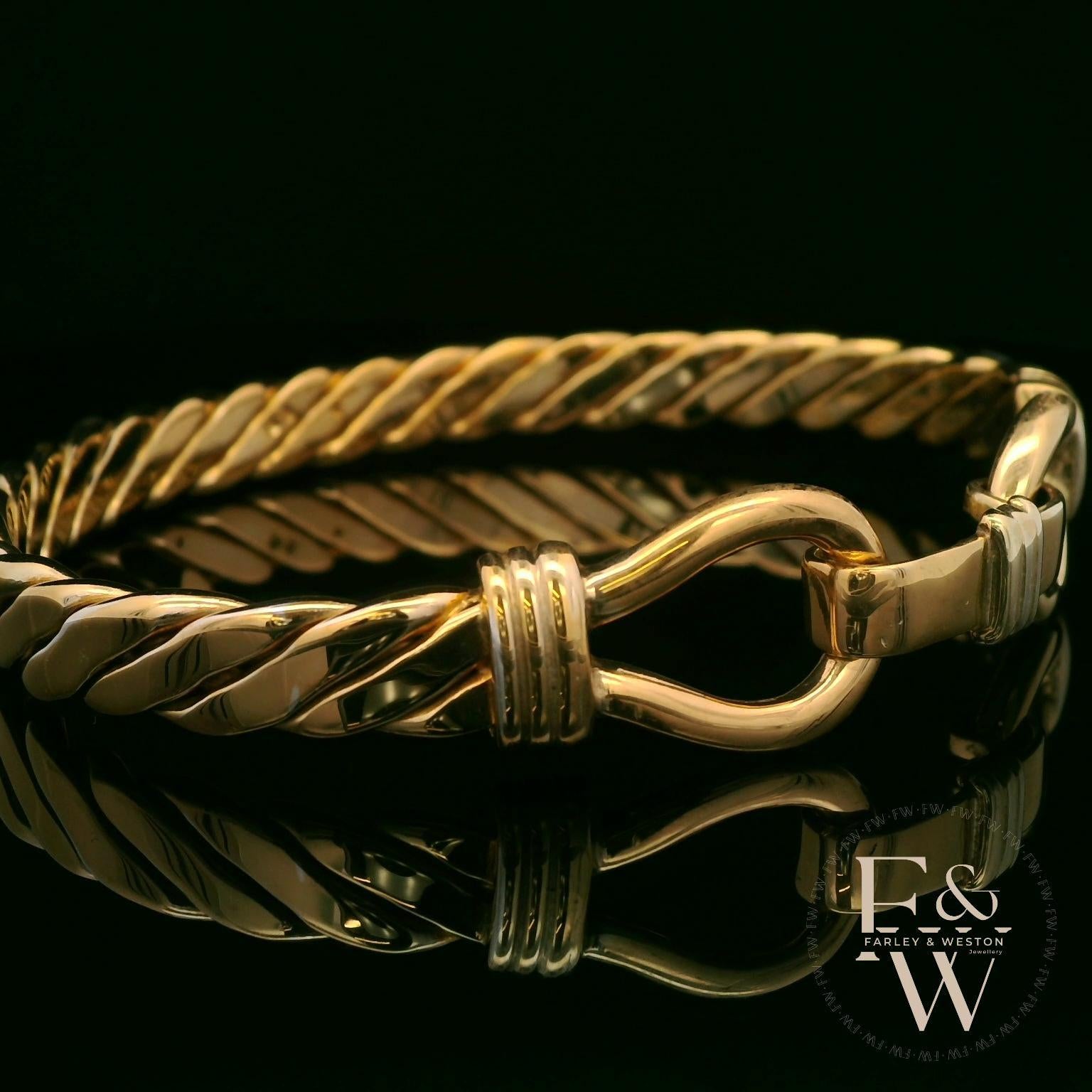 Twist Bangle Heavy Handmade 9ct Gold 46g UK Hallmarked