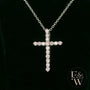 Sterling Silver White Moissanite Cross Pendant
