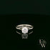 Sterling Silver Crossover Patterned White CZ Single Stone Ring