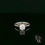 Sterling Silver Crossover Patterned White CZ Single Stone Ring